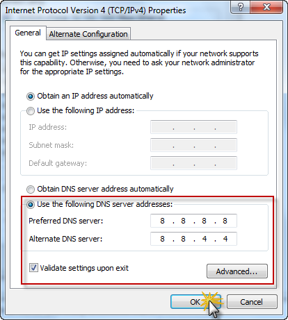 تغییر DNS در ویندوز