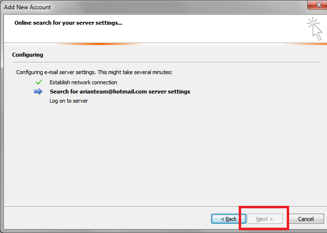 مشخصات ایمیل+account configuration+اتصال ایمیل به +microsoft outlook+ارسال و دریافت ایمیل