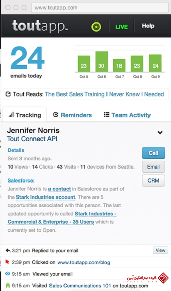 هفت روش برای کنترل ایمیل های ارسالی ToutApp